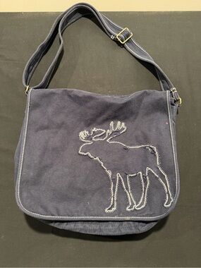 Abercrombie Canvas Moose Messenger Bag - Navy